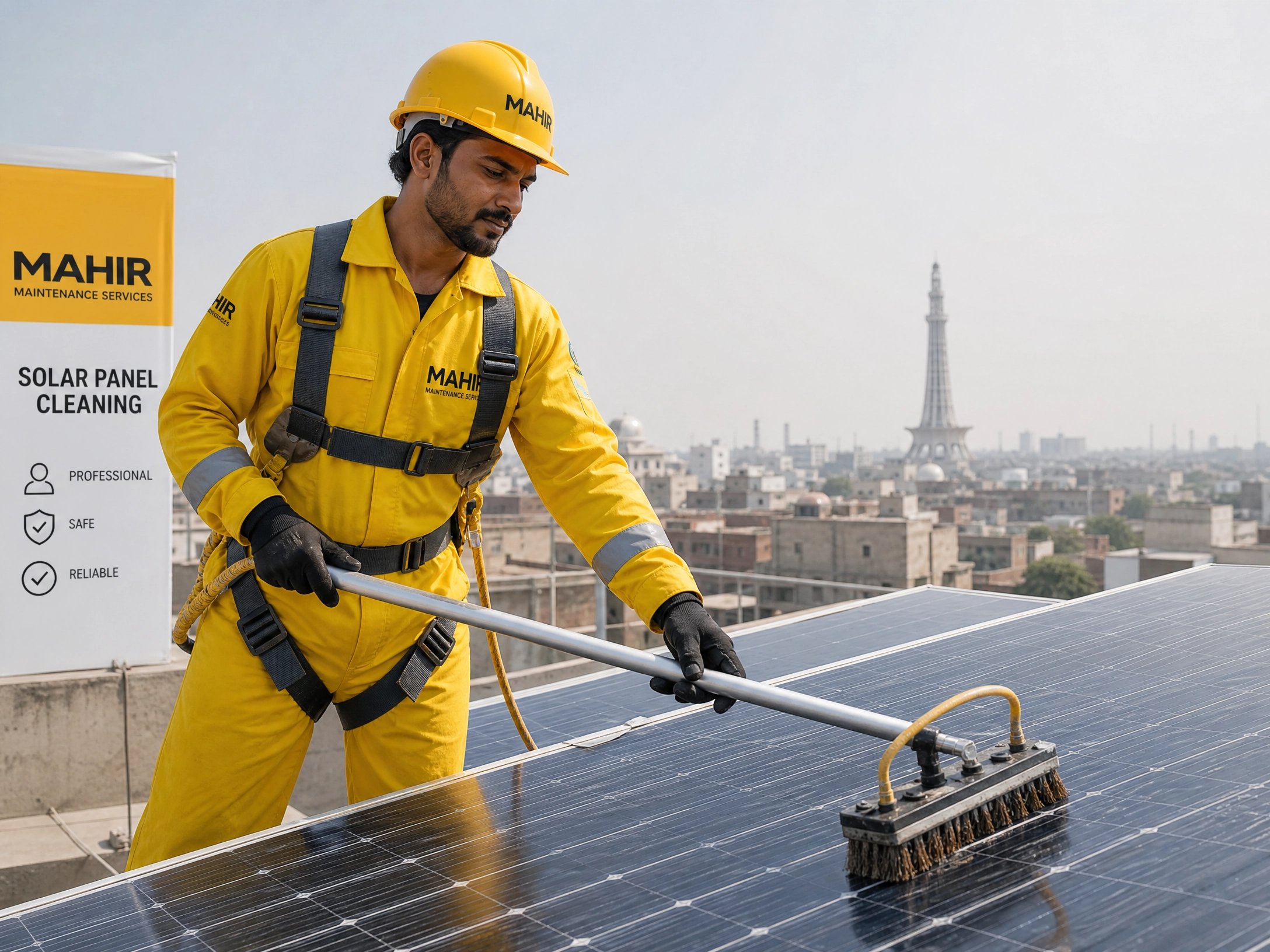 Professional solar panel cleaning in Lahore