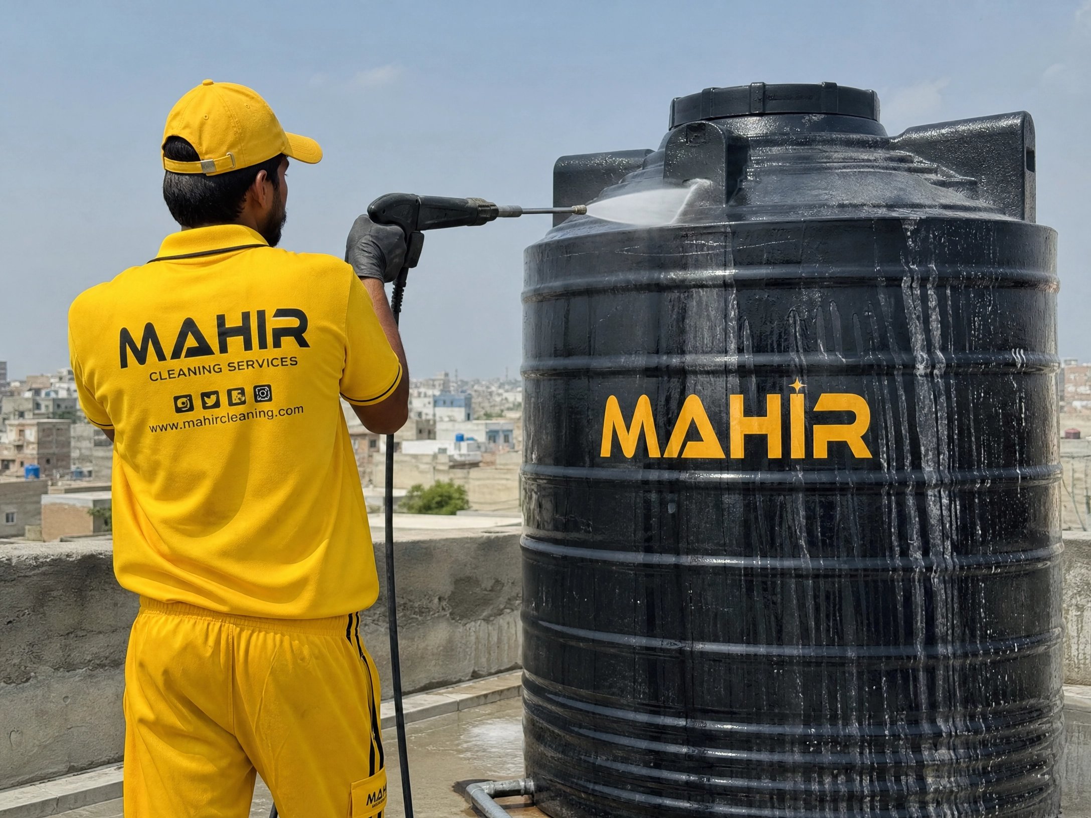 Mahir professional water tank pressure washing
